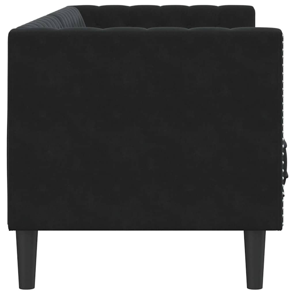 Chesterfield Sofa Other Black 194 x 74.5 x 70.5 cm Velvet